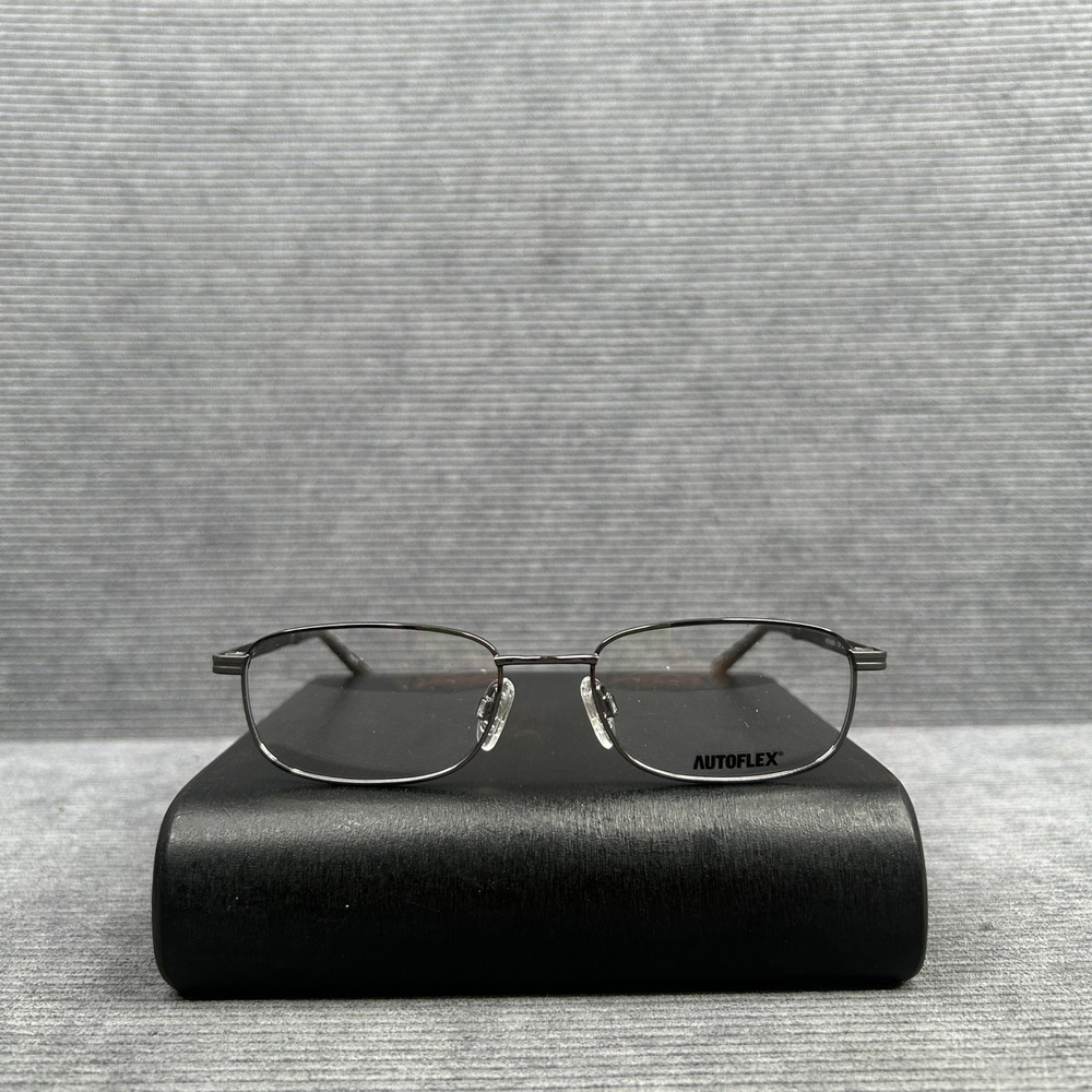 Autoflex Pretender 033 Gunmetal Gray Rectangular Y2k Eyeglass Frames 52 18 140